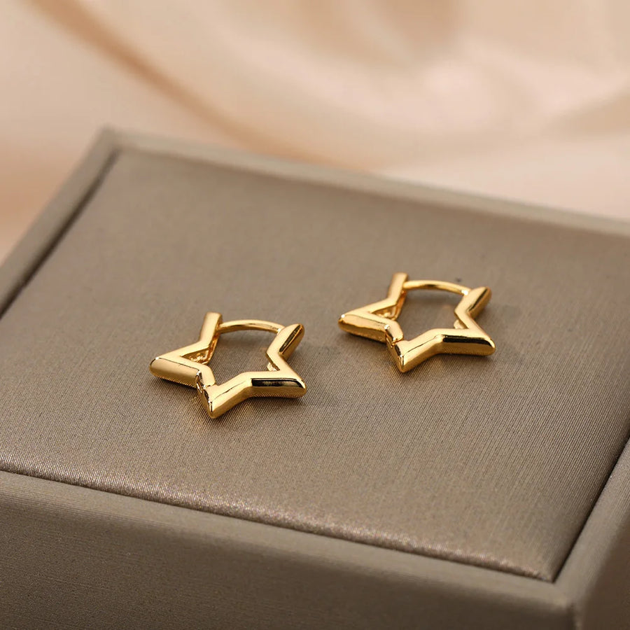 Minimalist Star Hoop Earrings