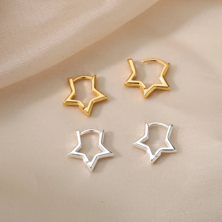 Minimalist Star Hoop Earrings