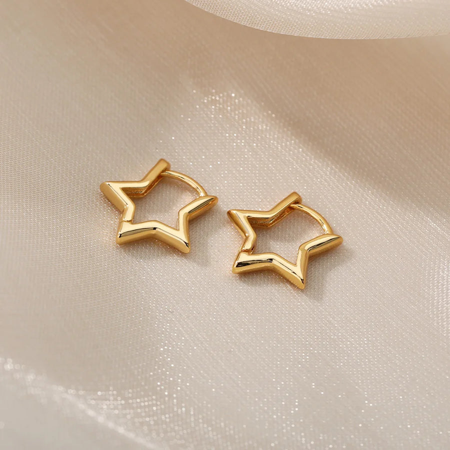 Minimalist Star Hoop Earrings