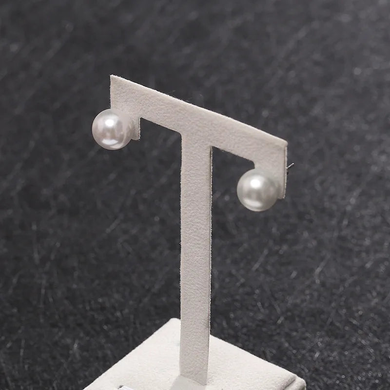 Classic White Pearl Stud Earrings