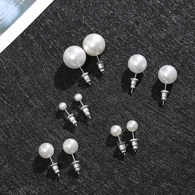 Classic White Pearl Stud Earrings