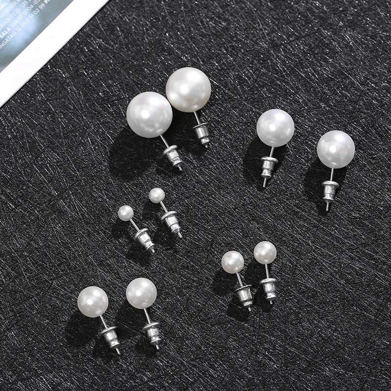 Classic White Pearl Stud Earrings