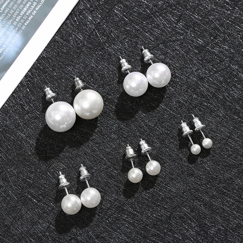 Classic White Pearl Stud Earrings