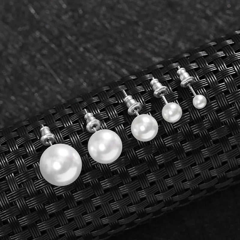 Classic White Pearl Stud Earrings