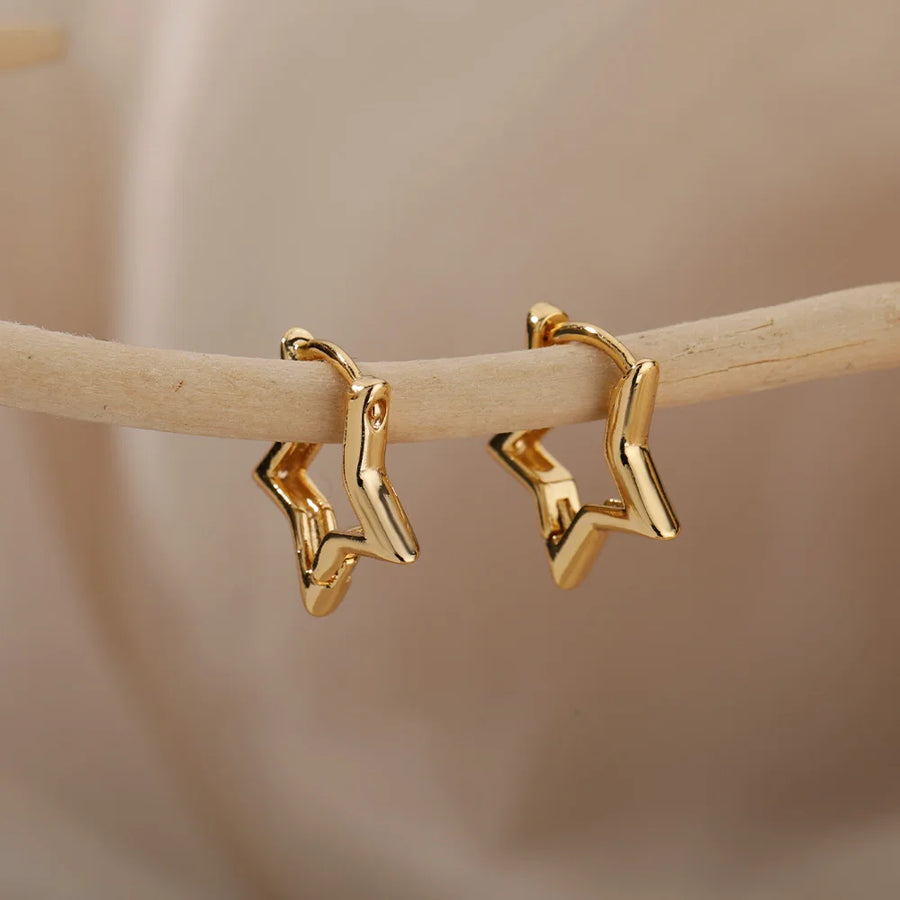 Minimalist Star Hoop Earrings