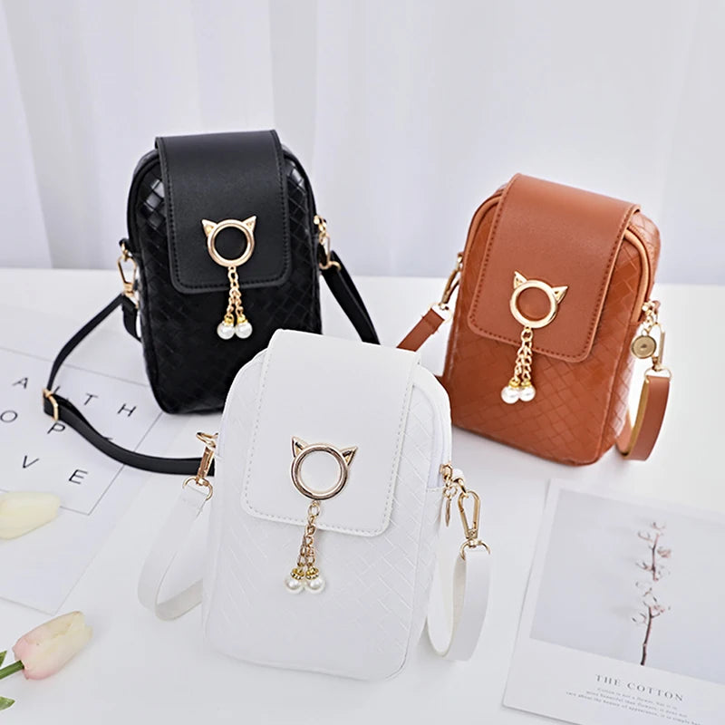 Mini Woven Pearl Crossbody Bag