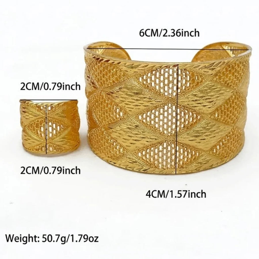 Dubai Gold Bangle & Ring Set