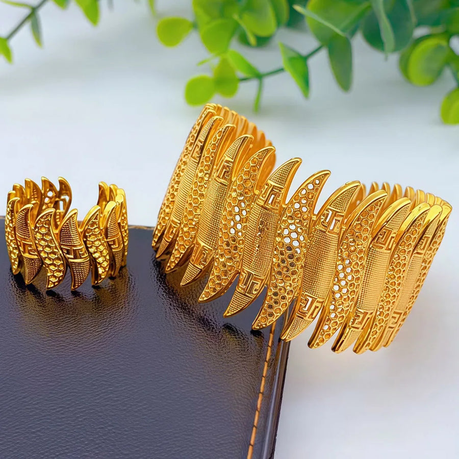 Dubai Gold Bangle & Ring Set