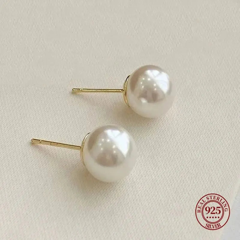 Rio Sterling Silver Freshwater Pearl Stud Earrings
