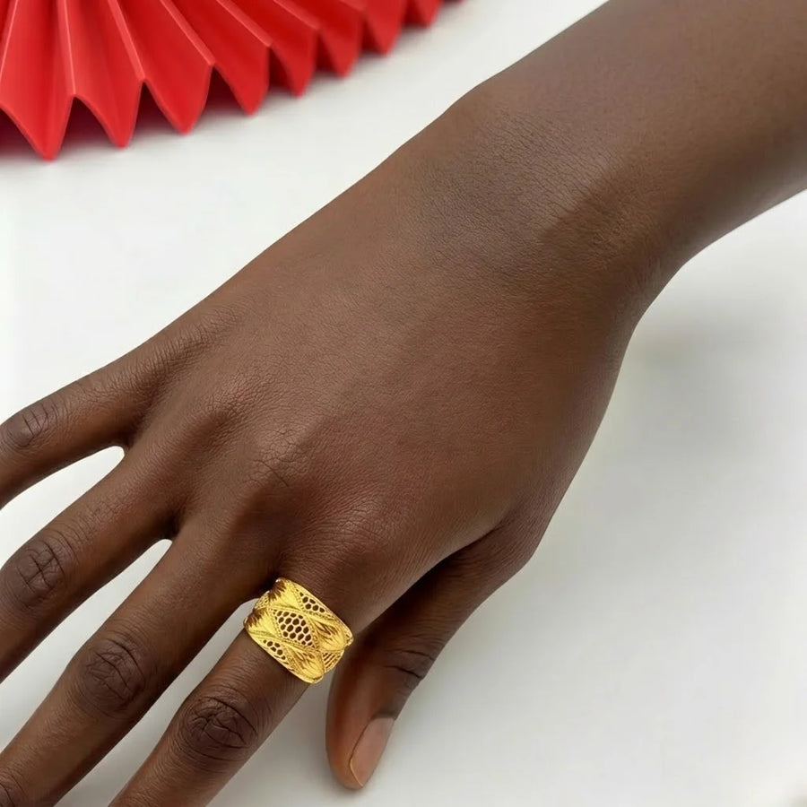 Dubai Gold Bangle & Ring Set