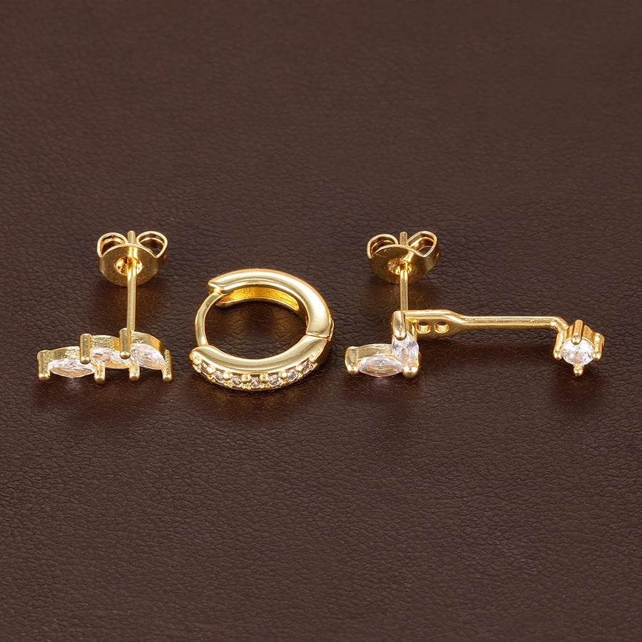 3-Piece Geometric Hoop Earring Set