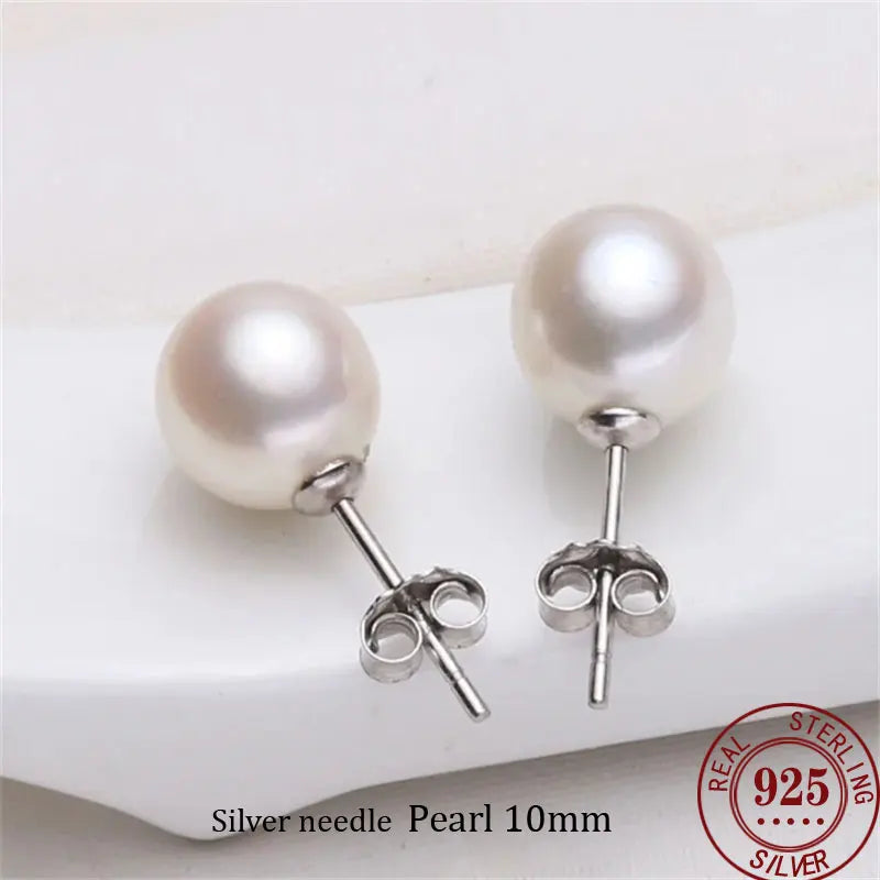 Rio Sterling Silver Freshwater Pearl Stud Earrings