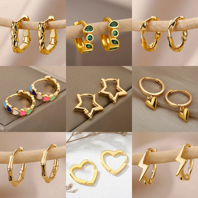 Minimalist Star Hoop Earrings