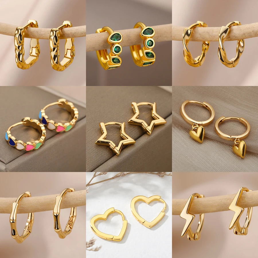 Minimalist Star Hoop Earrings