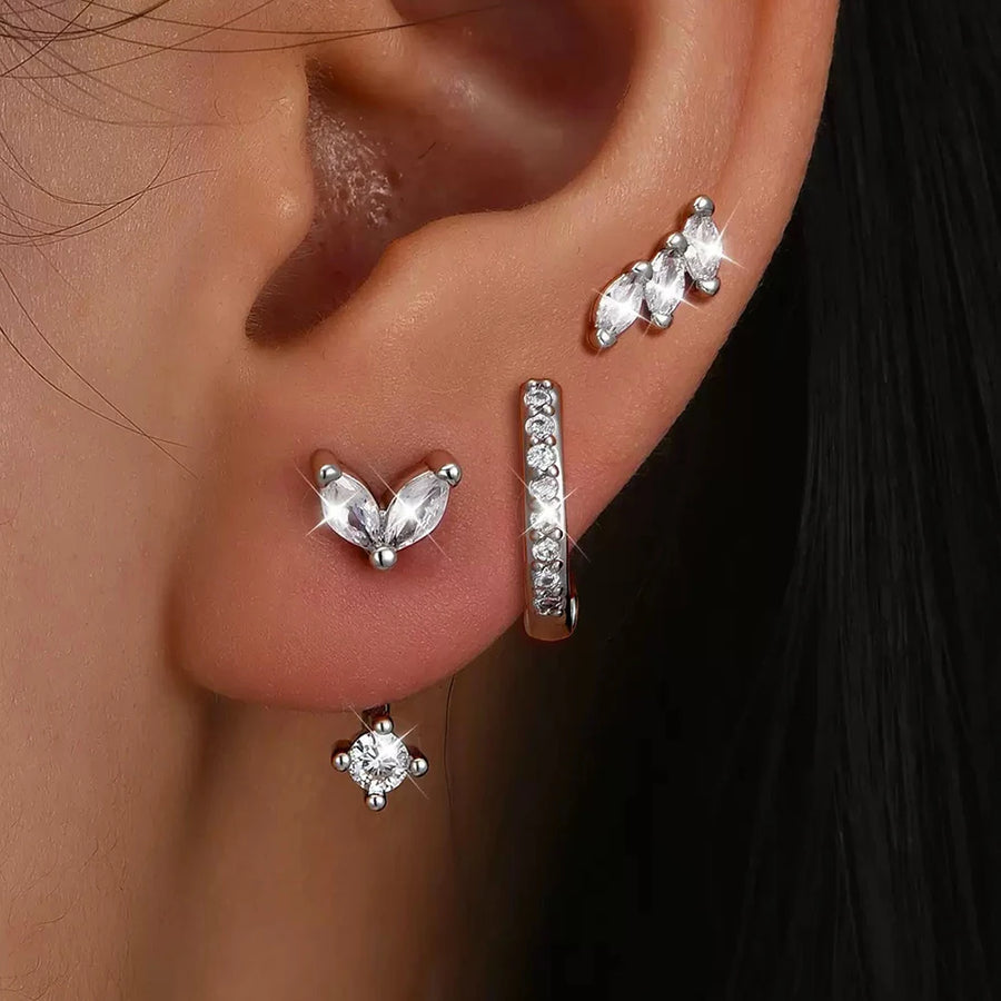 3-Piece Geometric Hoop Earring Set