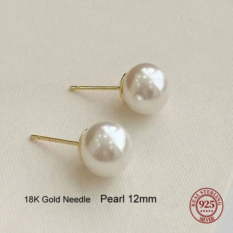 Rio Sterling Silver Freshwater Pearl Stud Earrings