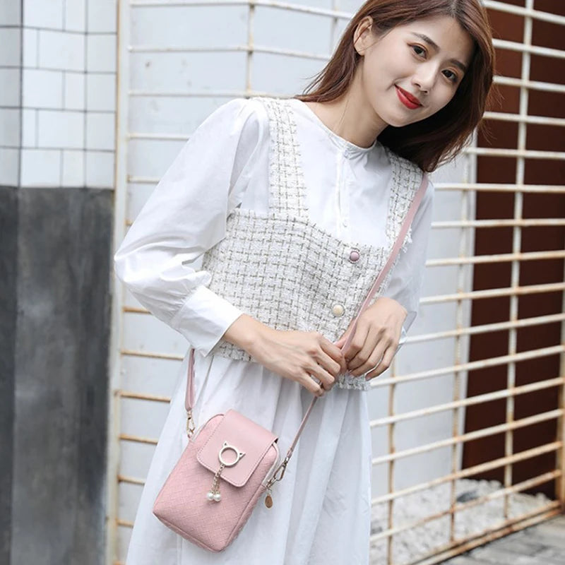 Mini Woven Pearl Crossbody Bag