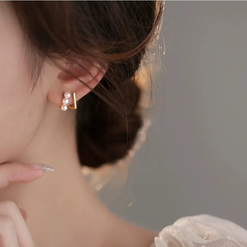 S925 Sterling Silver Pearl Stud Earrings