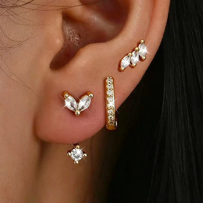 3-Piece Geometric Hoop Earring Set